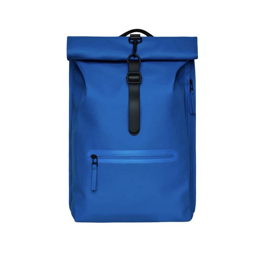 RAINS Rolltop Rucksack Waterproof Blue (Wave) Backpack W3 Travel MSRP $140 NWT